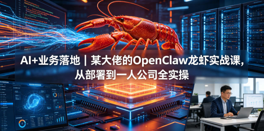 AI+业务落地｜某大佬的OpenClaw小龙虾实战课，从部署到一人公司全实操-AI学习资源网