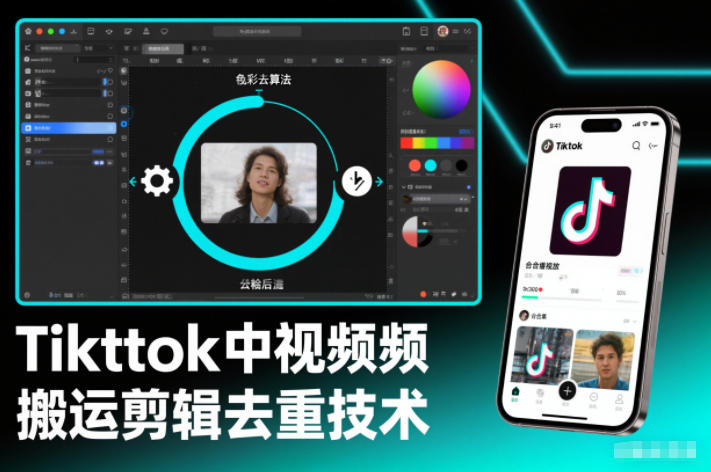 Tiktok中视频纯搬运剪辑去重技术,外来技术,自行测试-AI学习资源网