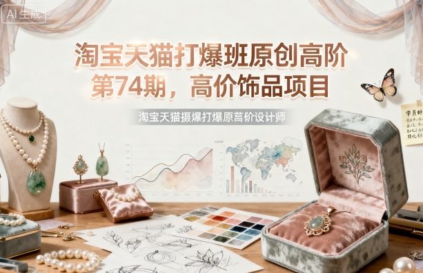 淘宝天猫打爆班原创高阶第74期，高价饰品项目-AI学习资源网