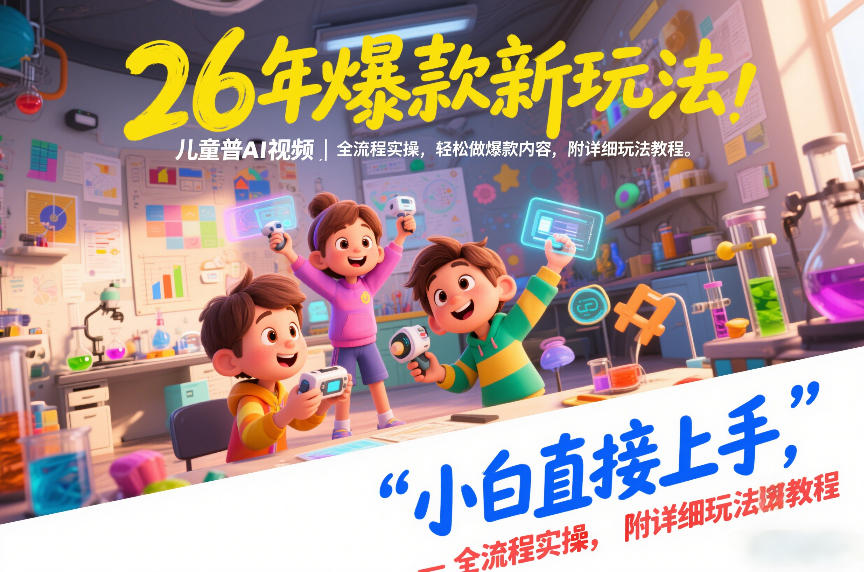 26年爆款新玩法,儿童科普AI视频,全流程实操,轻松做爆款内容,小白直接上手,附详细玩法教程-AI学习资源网