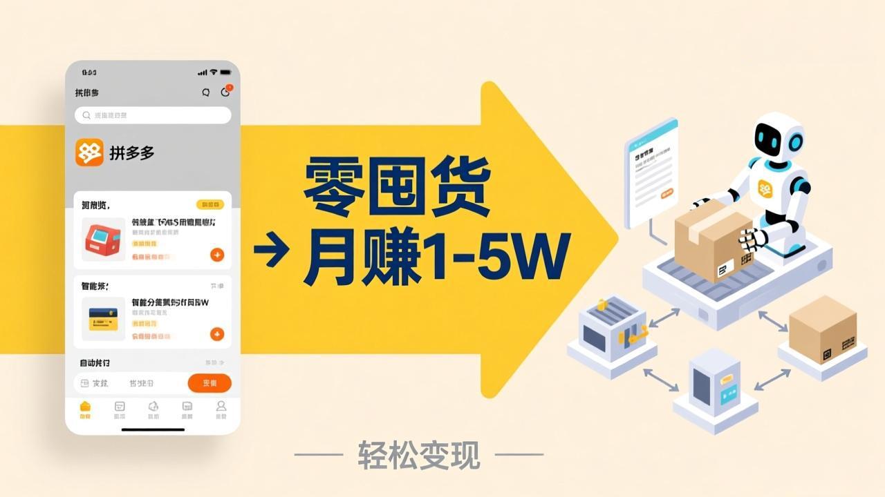 不用囤货不用跑单！拼多多虚拟玩法，机器人管理发货和客服，帮你月赚 1-5W-AI学习资源网