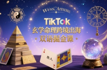 TikTok玄学命理跨境出海双语掘金课，手把手教你用命理知识精准直击海外用户痛点-AI学习资源网