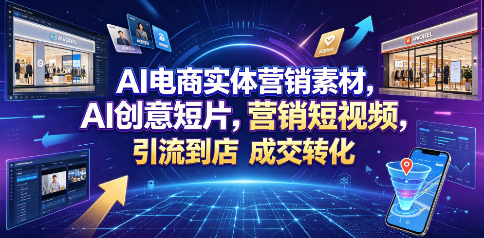 AI电商实体营销素材，AI创意短片，高效打造营销短视频，轻松引流到店，稳定提升门店客流与成交转化-AI学习资源网
