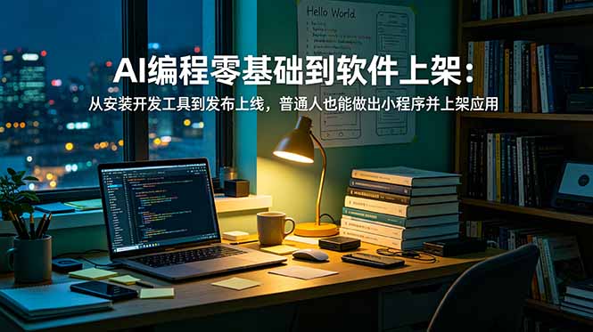 AI编程零基础到软件上架：从安装开发工具到发布上线，普通人也能做出小程序并上架应用商店-AI学习资源网