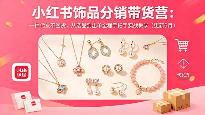 小红书饰品分销带货营:一件代发不囤货,从选品到出单全程手把手实战教学(更新5月-AI学习资源网