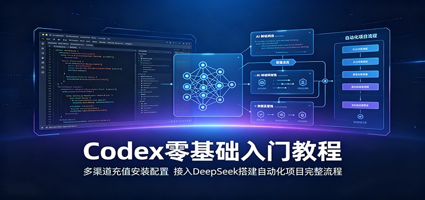 Codex零基础入门教程：多渠道充值安装配置，接入DeepSeek搭建自动化项目完整流程-AI学习资源网