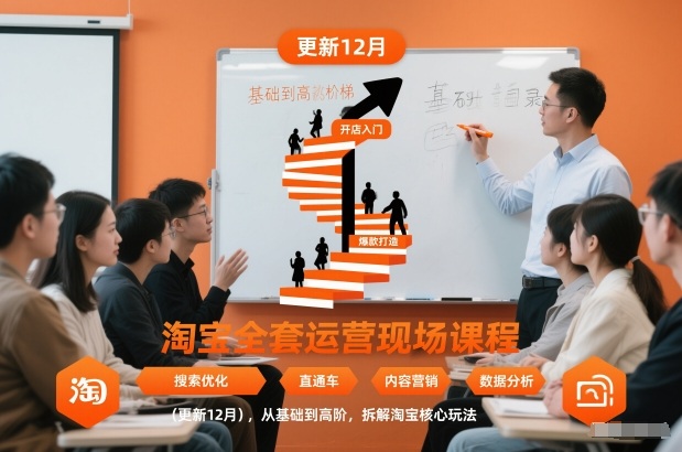 淘宝全套运营现场课程(更新26年1月)，从基础到高阶，拆解淘宝核心玩法-AI学习资源网