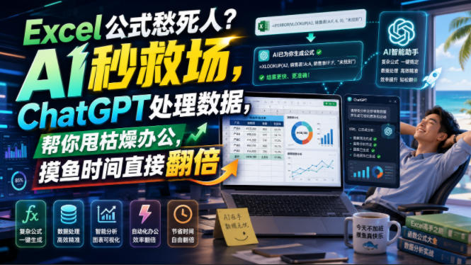 Excel公式愁死人？AI秒救场，ChatGPT处理数据，帮你甩枯燥办公，摸鱼时间直接翻倍【原创双语字幕】-AI学习资源网