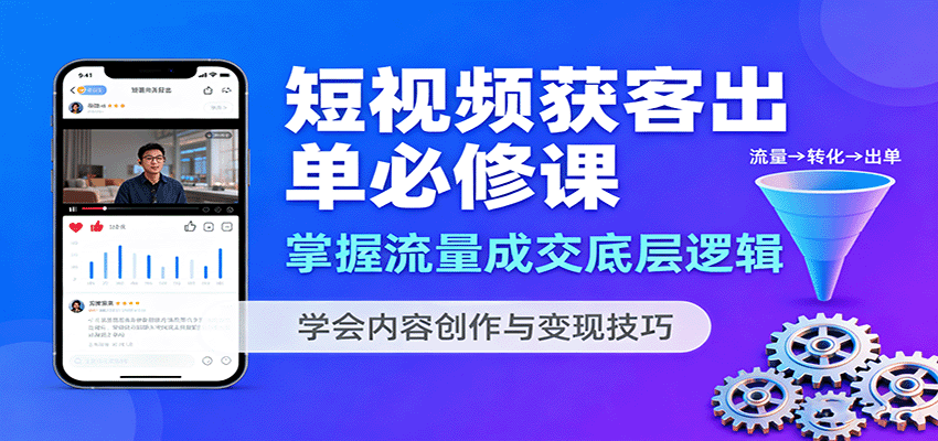 短视频获客出单必修课：掌握流量成交底层逻辑，学会内容创作与变现技巧-AI学习资源网