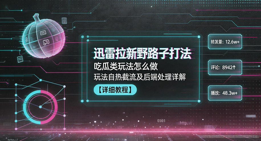 迅雷拉新野路子打法，吃瓜类玩法怎么做，玩法自热截流及后端处理详解-AI学习资源网