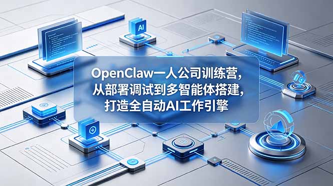 OpenClaw 一人公司训练营，从部署调试到多智能体搭建，打造全自动 AI 工作引擎-AI学习资源网