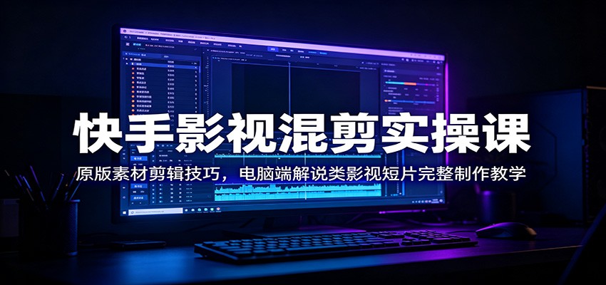 快手影视混剪实操课：原版素材剪辑技巧，电脑端解说类影视短片完整制作教学-AI学习资源网