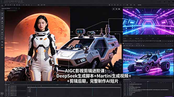 AIGC影视剪辑进阶课：DeepSeek生成脚本+Martini生成视频+剪辑后期，完整制作AI短片-AI学习资源网