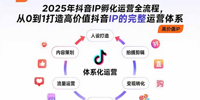 2025年抖音IP孵化运营全流程，从0到1打造高价值抖音IP的完整运营体系-AI学习资源网