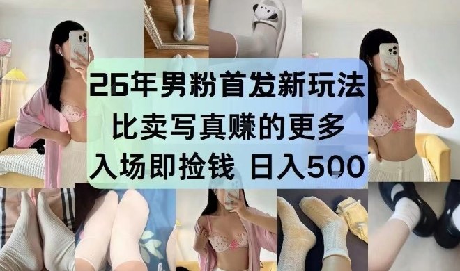 26年男粉首发最新3.0玩法，独此一家，比卖写真賺的更多，入场即捡钱，日入5张【揭秘】-AI学习资源网