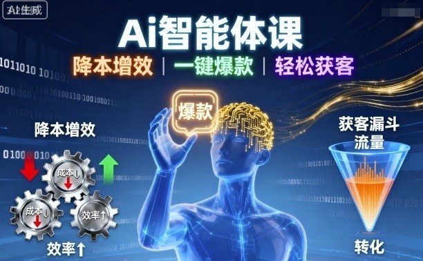 Ai智能体课，降本增效，一键爆款，轻松获客-AI学习资源网