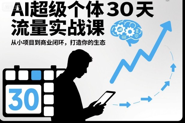 AI超级个体30天流量实战课，从小项目到商业闭环，打造你的生态-AI学习资源网