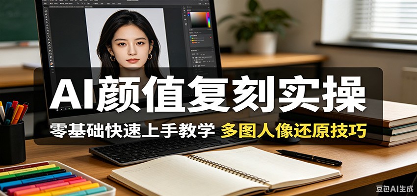 AI颜值复刻实操,零基础快速上手教学,多图人像还原技巧-AI学习资源网