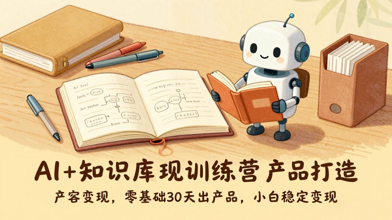 AI+知识库变现训练营，产品打造、内容创作、全平台变现，零基础30天出产品，小白稳定变现-AI学习资源网