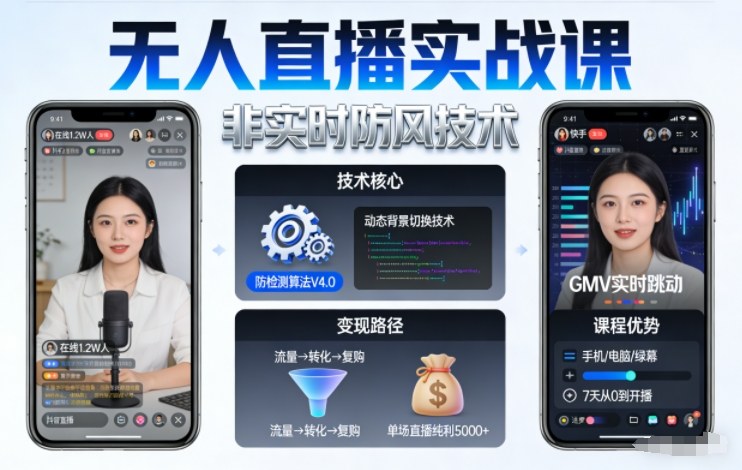 宝子哥无人直播实战课，非实时防风技术，聚焦抖音快手等平台直播带货，轻松开启直播变现之路(更新2026年5月10日)-AI学习资源网