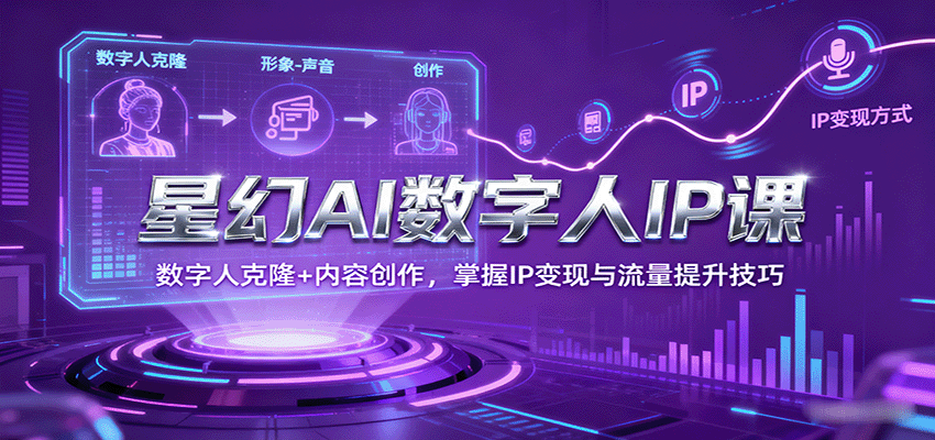 星幻AI数字人IP课，数字人克隆+内容创作，掌握IP变现与流量提升技巧-AI学习资源网