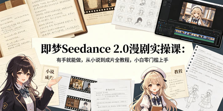 即梦Seedance 2.0漫剧实操课：有手就能做，从小说到成片全教程，小白零门槛上手-AI学习资源网
