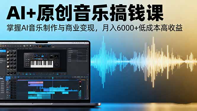 AI+原创音乐搞钱课：掌握AI音乐制作与商业变现，月入6000+低成本高收益-AI学习资源网