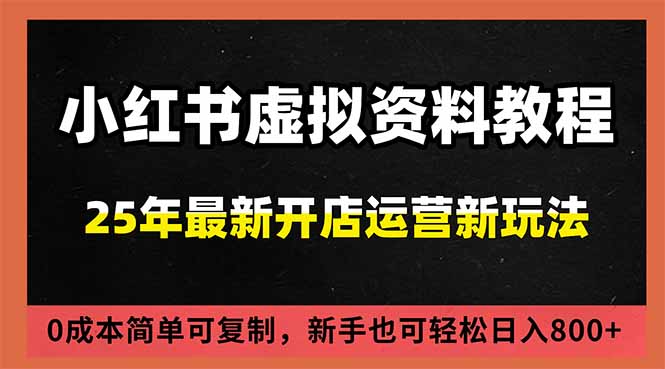 小红书虚拟资料项目：最新搜索流变现玩法，0成本简单可复制，一人多店打法，新手日入800+-AI学习资源网