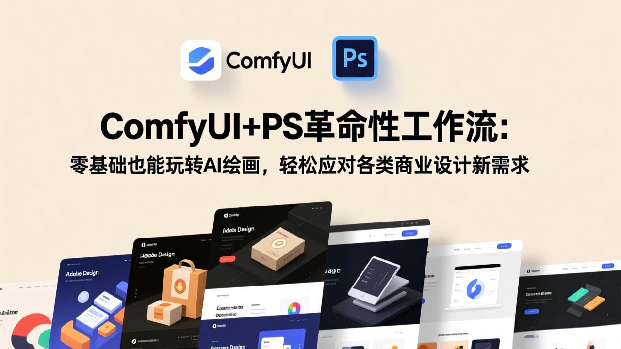 ComfyUI+PS革命性工作流:零基础也能玩转AI绘画,轻松应对各类商业设计新需求-AI学习资源网