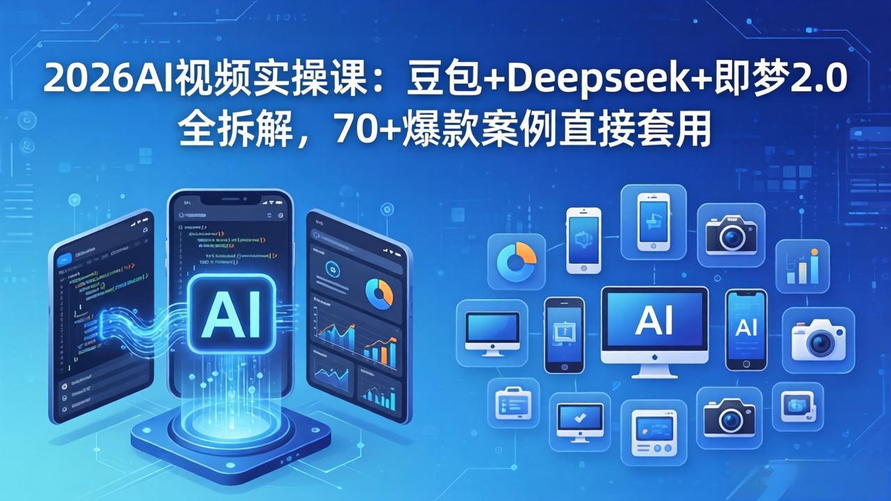 2026AI视频实操课：豆包+Deepseek+即梦2.0全拆解，70+爆款案例直接套用-AI学习资源网