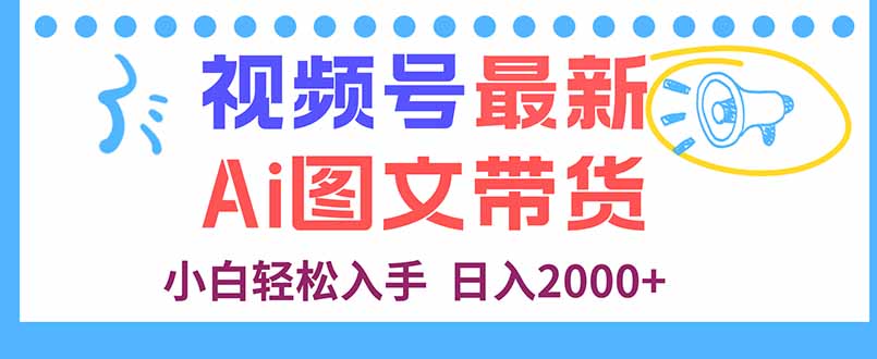 视频号最新AI图文带货，每天几分钟，小白轻松入手，日入2000+-AI学习资源网