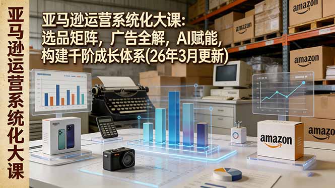 亚马逊运营系统化大课：选品矩阵，广告全解，AI赋能，构建千阶成长体系(26年3月更新-AI学习资源网