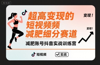 超高变现的短视频减肥细分赛道，减肥账号抖音实战训练营-AI学习资源网