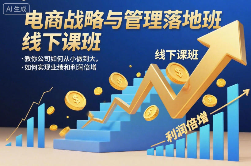 电商战略与管理落地班线下课，教你公司如何从小做到大，如何实现业绩和利润倍增【录音】-AI学习资源网