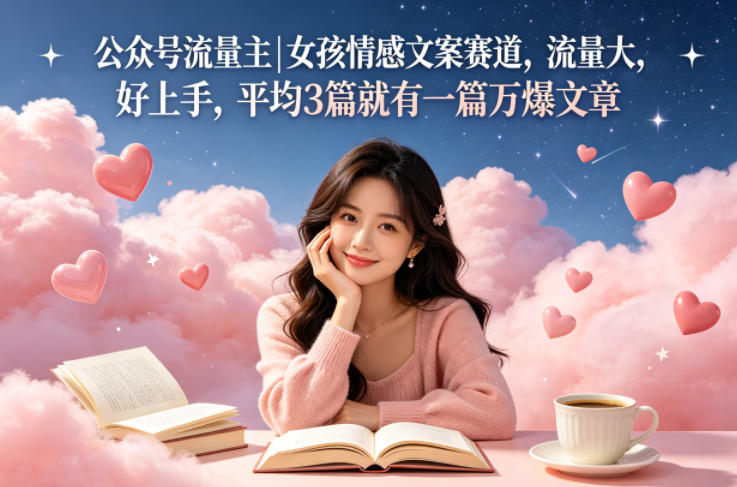 公众号流量主女孩情感文案赛道，流量大，好上手，平均3篇就有一篇万爆文章-AI学习资源网