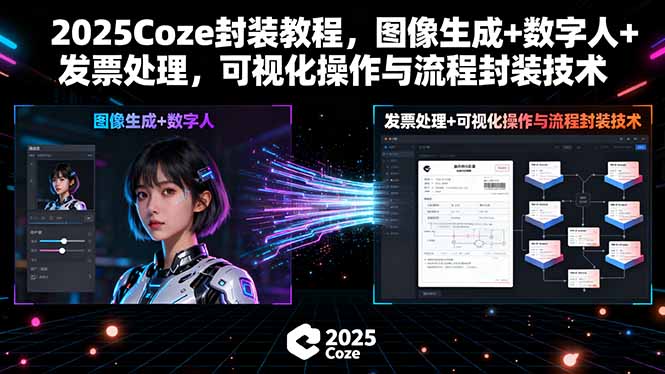 2025Coze封装教程，图像生成+数字人+发票处理，可视化操作与流程封装技术-AI学习资源网