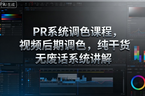 PR系统调色课程，视频后期调色，纯干货无废话系统讲解-AI学习资源网