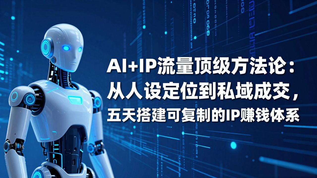 AI+IP顶级方法论:从人设定位到私域成交,五天搭建可复制的IP赚钱体系-AI学习资源网