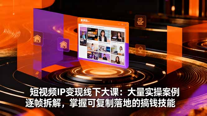 短视频IP变现线下大课:大量实操案例逐帧拆解,掌握可复制落地的搞钱技能-AI学习资源网