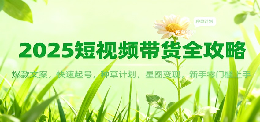 2025短视频带货全攻略：爆款文案，快速起号，种草计划，星图变现，新手零门槛上手-AI学习资源网