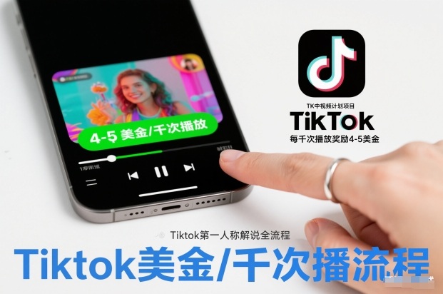 TK中视频计划项目,Tiktok第一人称解说流程,每干次播放奖励4-5美金-AI学习资源网