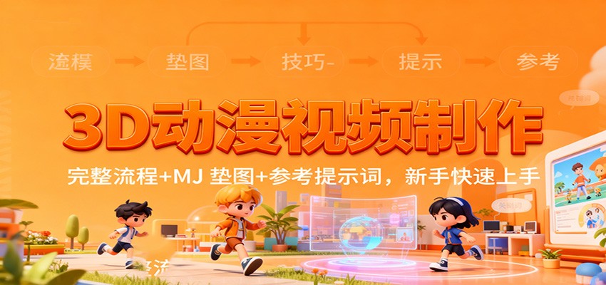 3D动漫视频制作，完整流程+MJ 垫图+参考提示词，新手快速上手-AI学习资源网