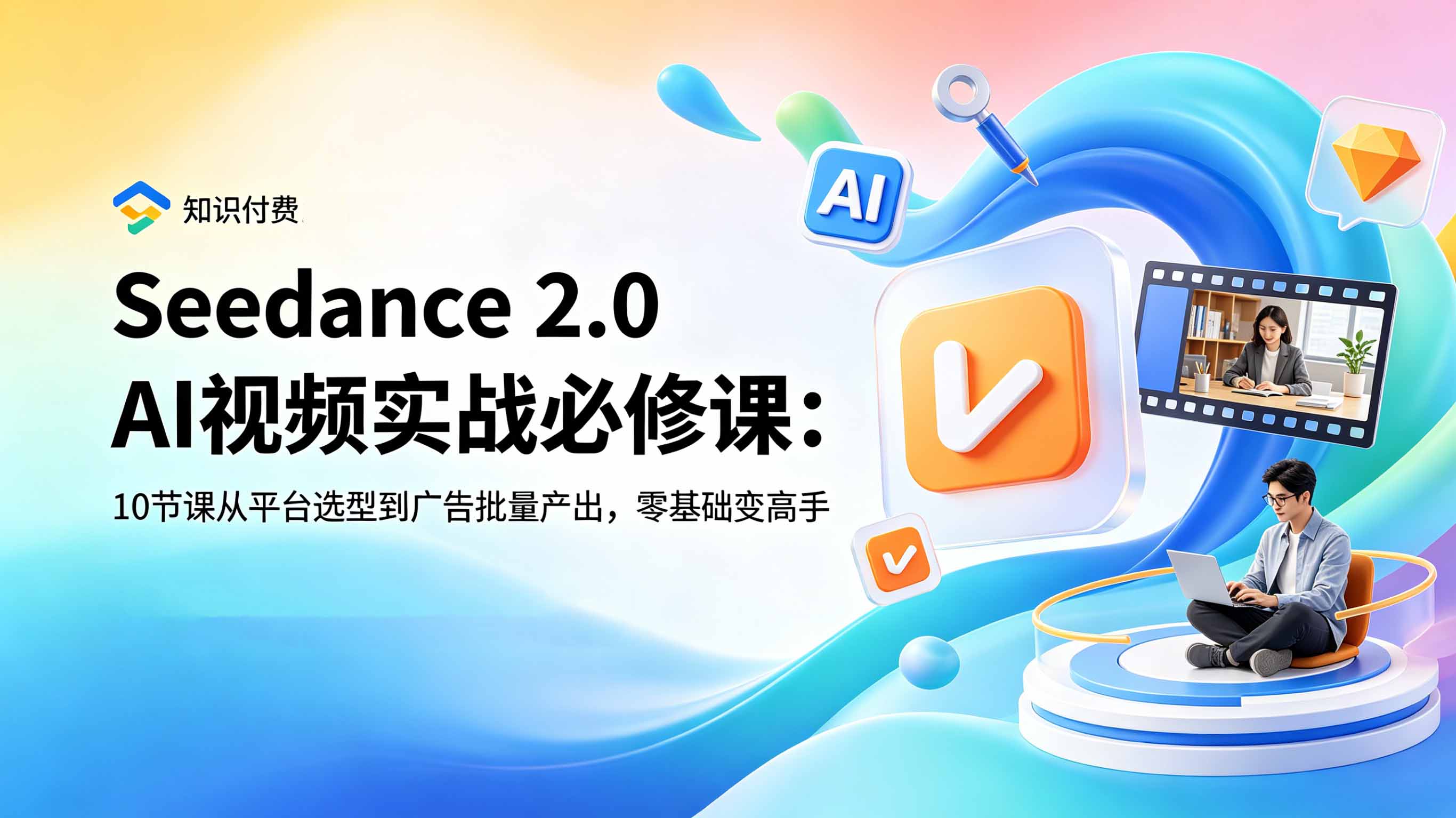 Seedance 2.0 AI视频实战必修课：10节课从平台选型到广告批量产出，零基础变高手-AI学习资源网