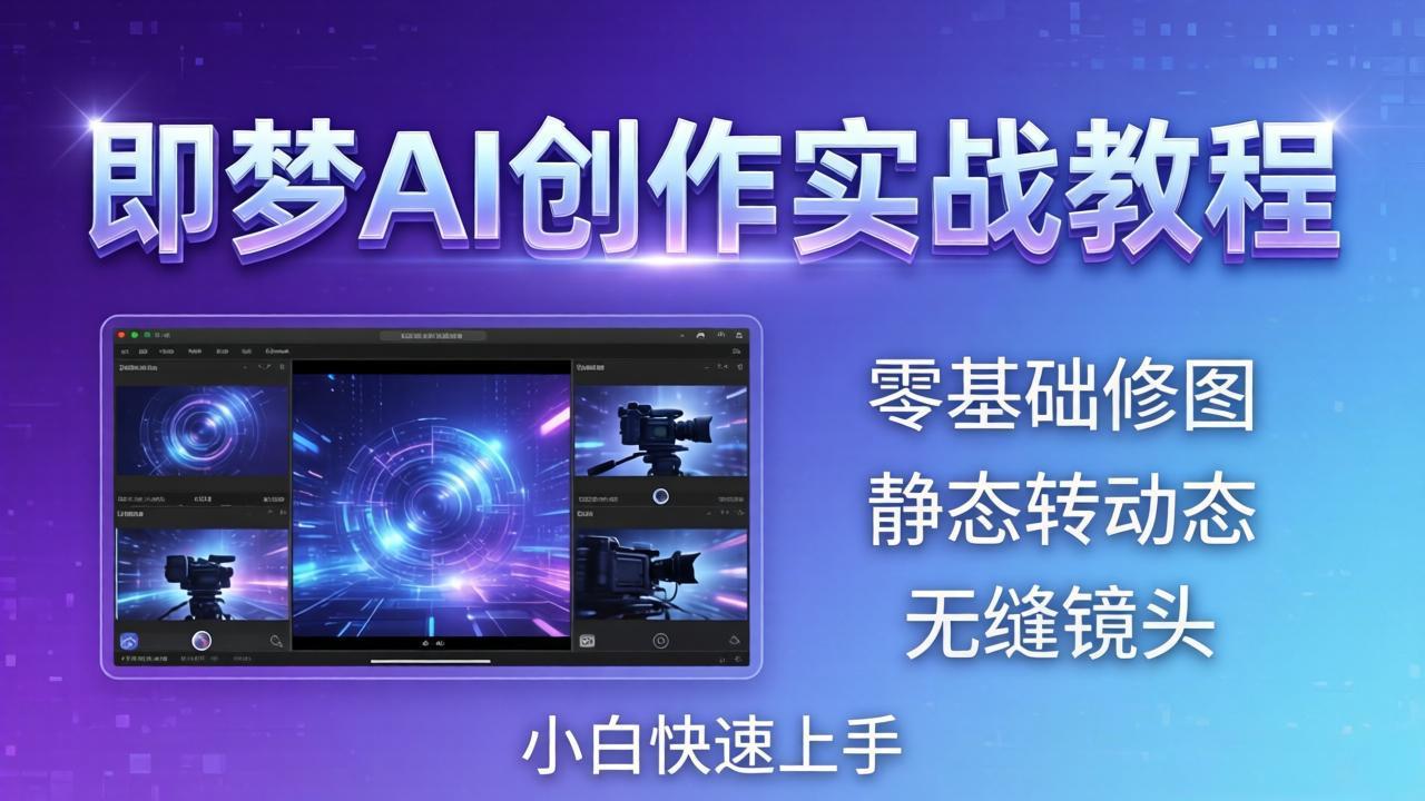 即梦AI创作实战教程，从零基础修图到AI导演，实战教学静态转动态+无缝镜头，小白快速上手-AI学习资源网