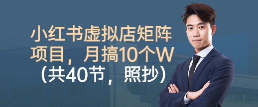 小红书虚拟店矩阵项目，照抄照做，月搞1W+(共40节)-AI学习资源网