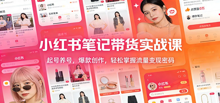 小红书笔记带货实战课：起号养号，爆款创作，轻松掌握流量变现密码-AI学习资源网