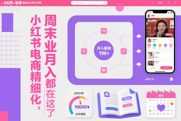 小红书电商精细化运营全流程，周末副业月入1W+，全套方法都在这了-AI学习资源网
