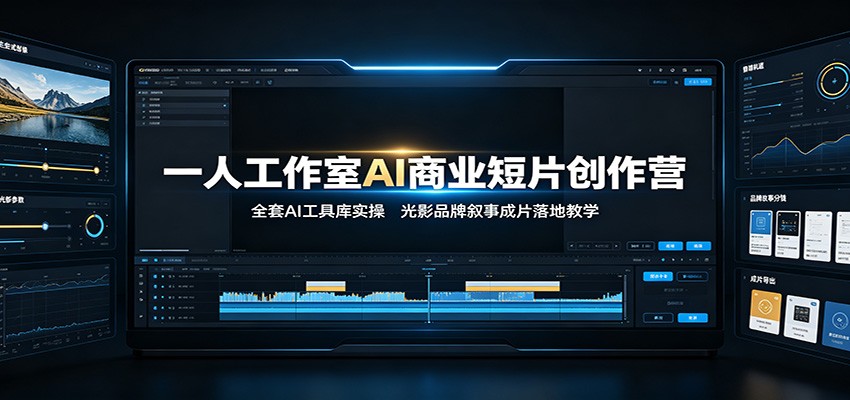 一人工作室AI商业短片创作营:全套AI工具库实操,光影品牌叙事成片落地教学-AI学习资源网