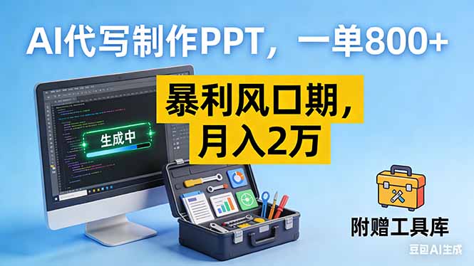 AI代写制作PPT，一单800+， 暴利风口期，月入2万【附工具】-AI学习资源网