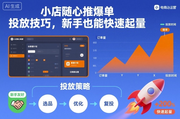 小店随心推爆单投放技巧，新手也能快速起量-AI学习资源网